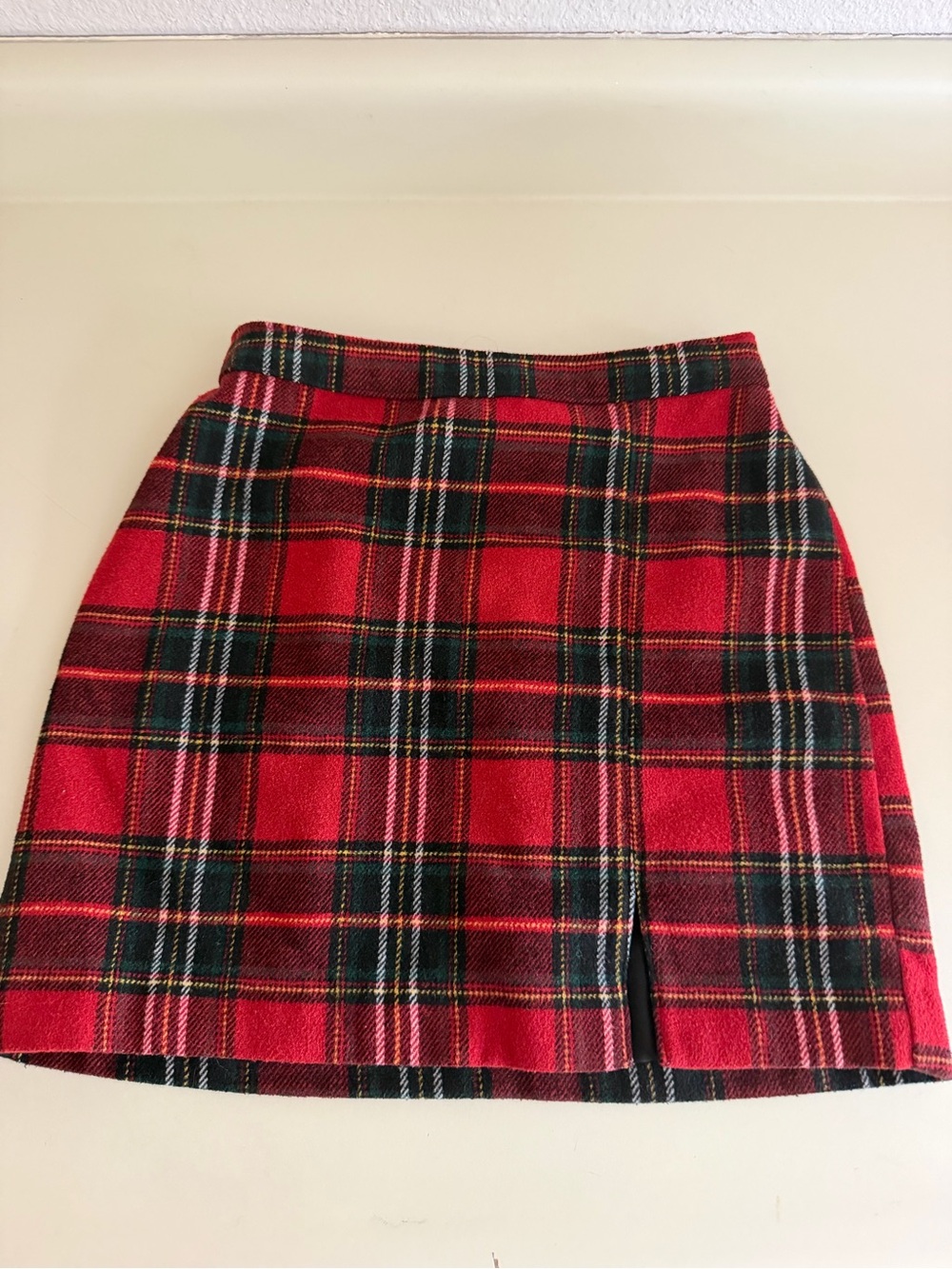 Hollister Red Plaid Mini Skirt Academia Preppy Tartan SZ XS Collegiate